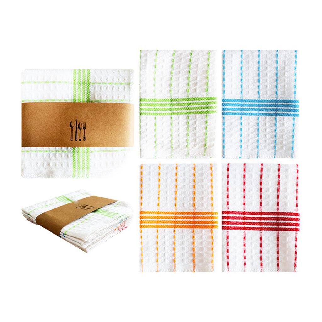 Reusable Quick Drying Cotton Dish Towels Dishcloths Set Of 4 Heavy Dutys Cleaning Cloths Washcloths For Kitchen Bathroom