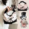 Bow Lace Splicing Dumpling Handbag Grid French Underarm pouch Tote bag Single-shoulder crossbody bag Daily commuting bag