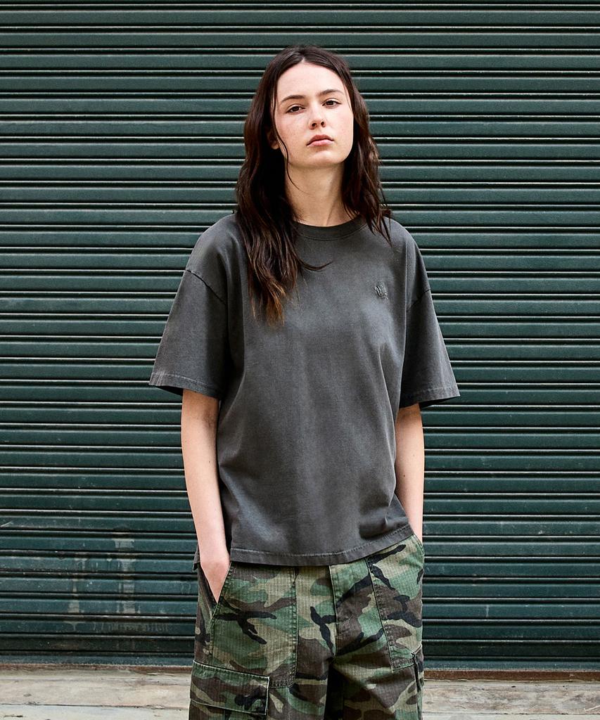 Peullukeu Slam Logo Pigment Short Sleeve T-Shirt Dark Gray Fst749
