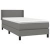 3129514 vidaXL Lit à sommier tapissier et matelas Gris foncé 90x190 cm Tissu