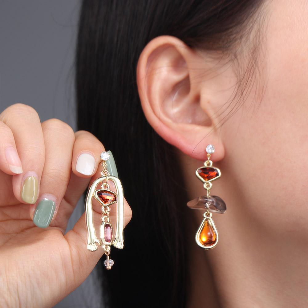 Zircon Drop Dangle Earrings Charm Vintage Earrings Fashion Asymmetric Earrings Wedding