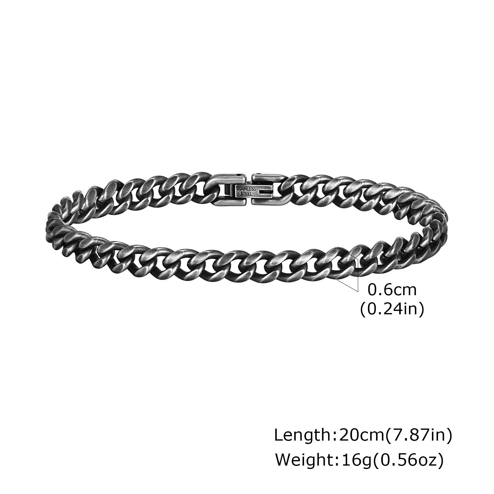 

Ретро цепочные браслеты для мужчин, мальчиков,,Винтажный античный браслет-звеньевая цепь из нержавеющей стали,Классические панк подарки с цирконом as picture