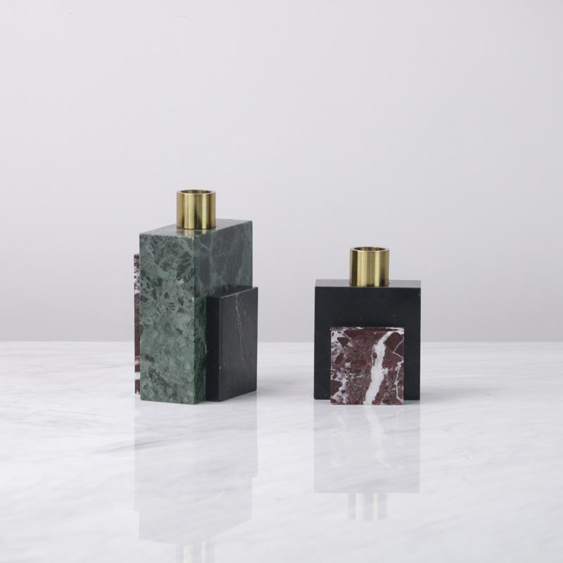 

Современный простой мраморный металлический подсвечник, украшения, модель, гостиная, кабинет, ресторан, подсвечник, мягкое украшение