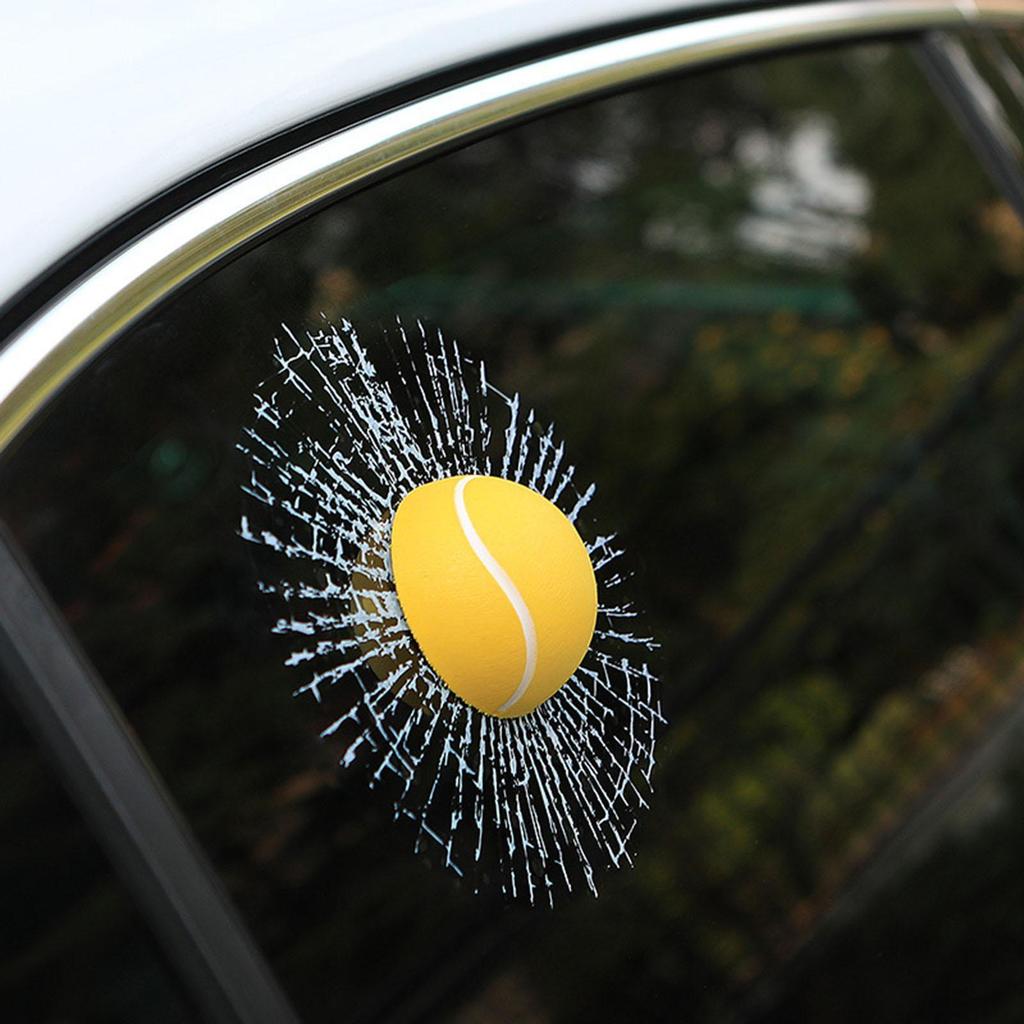 Realistic 3D Ball Hit Car Window Decal Durable PP Glass Sticker Creative Sunproof Waterproof Decor for Car Accessories