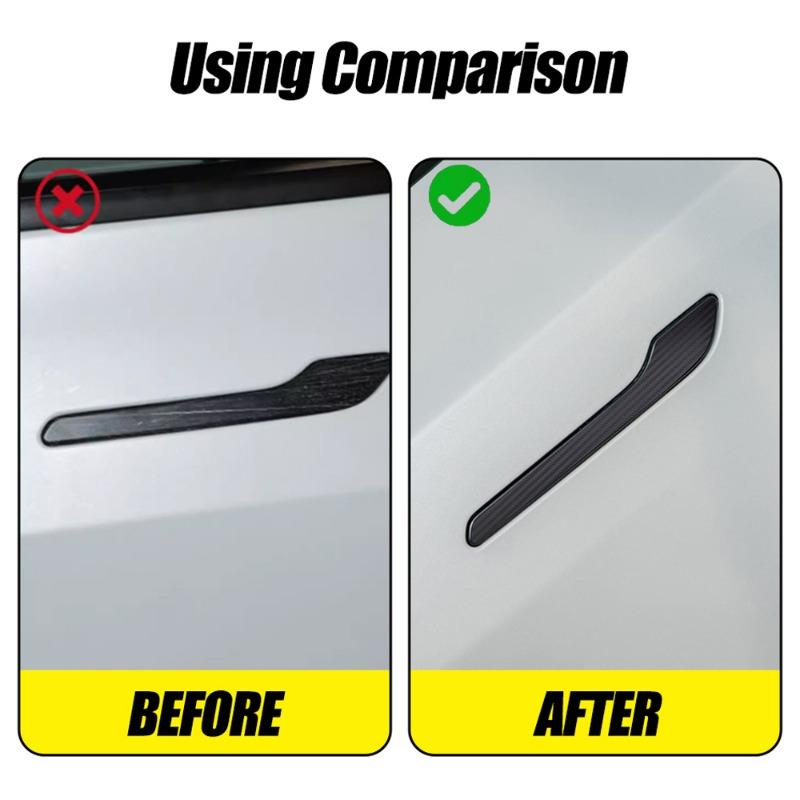 24/12/4pcs Car Door Handle Sticker Automatic Handlebar Protective Film PVC Anti-scratch Decorative Decal for Tesla Model 3/Y