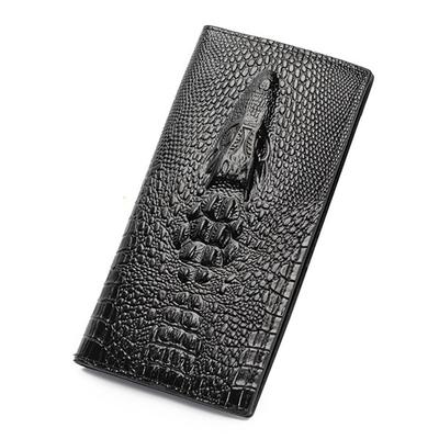 Men's Crocodile Patterned Long Wallets Vintage Design Business Card Holder Cash Purse GZW