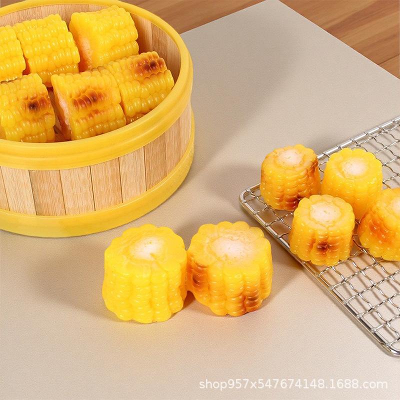 

PVC Corn Cob Simulation Model for Restaurant Decoration and Display Small Roasted Corn Segment Model