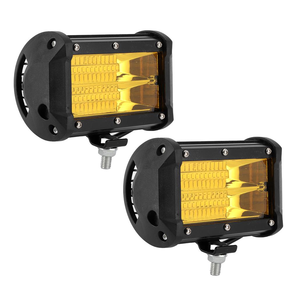 144W LED Arbetsbelysning 48 st Chip Dubbel Rad med Monteringsdetalj 6000K IP68 Vattentät Universal Gult Ljus