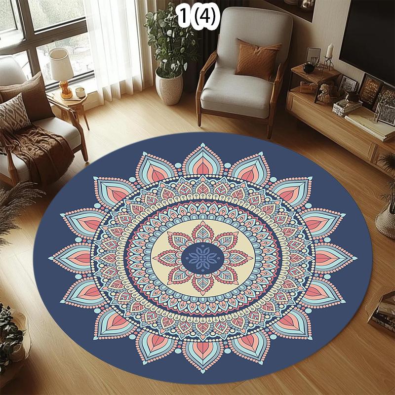 

Boho Mandala Pattern Area Carpet Mat Rug Home Decoration Ethnic Geometric Modern Living Room Floor Rug Carpets for Living Room 100cm x 100cm