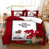 Winter Bedding Set Happy Valentine'S Day Gift Wedding Duvet Cover Sets 3 Pcs Printed Red 3D Rose Bed Cover Set King Size 260X230