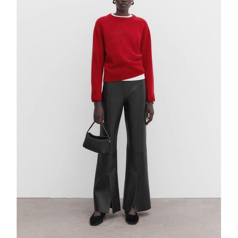 MD Fall and Winter New Arrival Red Underwear Sweater Commute Leisure Minimalist Wool Blend Knitwear 5629549