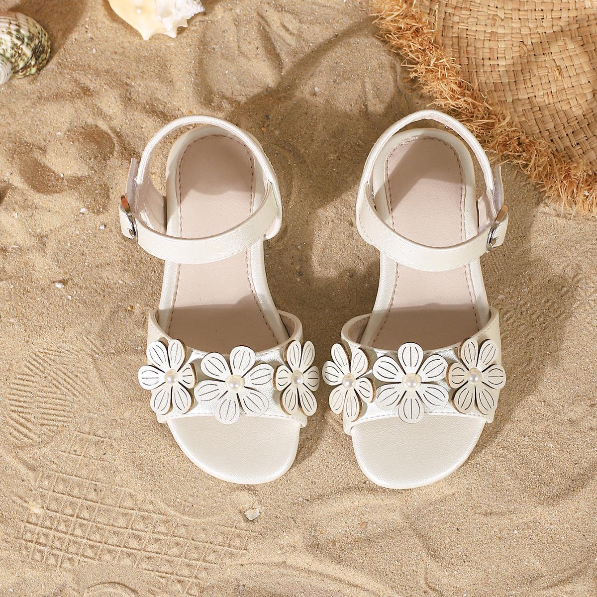Girls  Floral Princess Sandals - Soft Sole, Non-Slip, Casual Summer Shoes 28