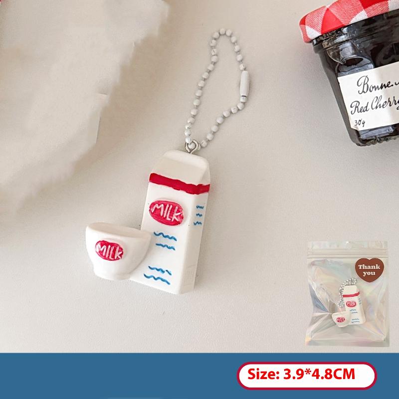 

Cute Cartoon Simulated Food Pendant Keychain Creative Funny Chocolate Egg Bread Backpack Pendant Accessories Gifts