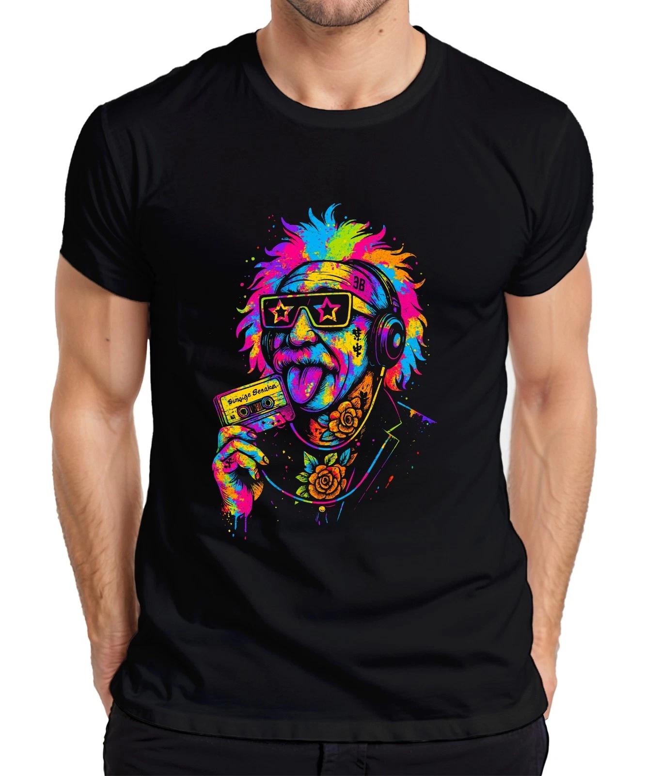 Retro Kassette Punk Professor Vintage Rocker 80er Hipster Skizze Herren T-Shirt M