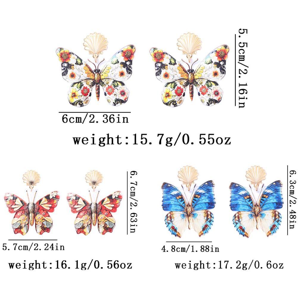 Personality Butterfly Earrings Water Droplet Pendant Animal Earrings Pendant Earrings  Jewelry Gift