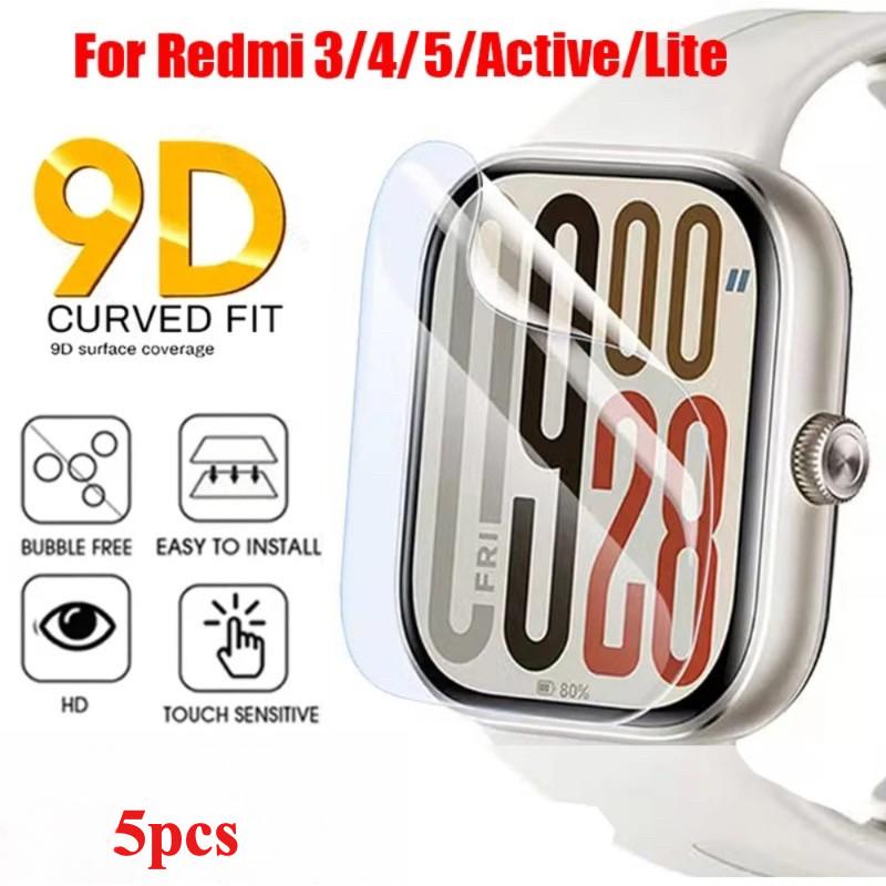 5PCS Hydrogel Film For Xiaomi Redmi Watch 3 4 5 Clear Protective Cover Screen Protector For Redmi Watch 5 4 3 2 Active Lite