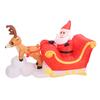 5.9ft Inflatable Decoration Santa On Sleigh Blow Up Reindeer Pulling Santa Sleigh Built in LED Lights for Party Decor
