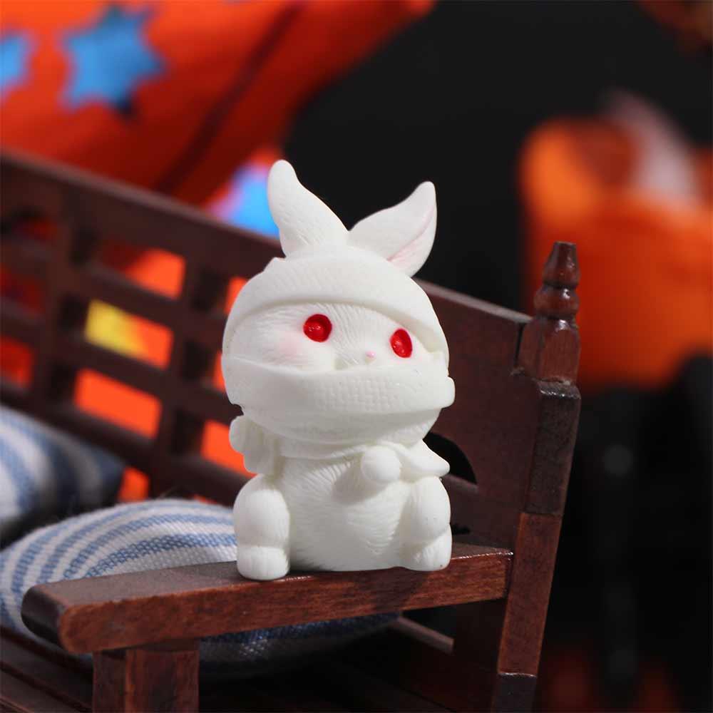 Dýňové halloweenské dekorace Figurka Kreslený králičí duch Mikro ozdoby Halloweenské dekorace