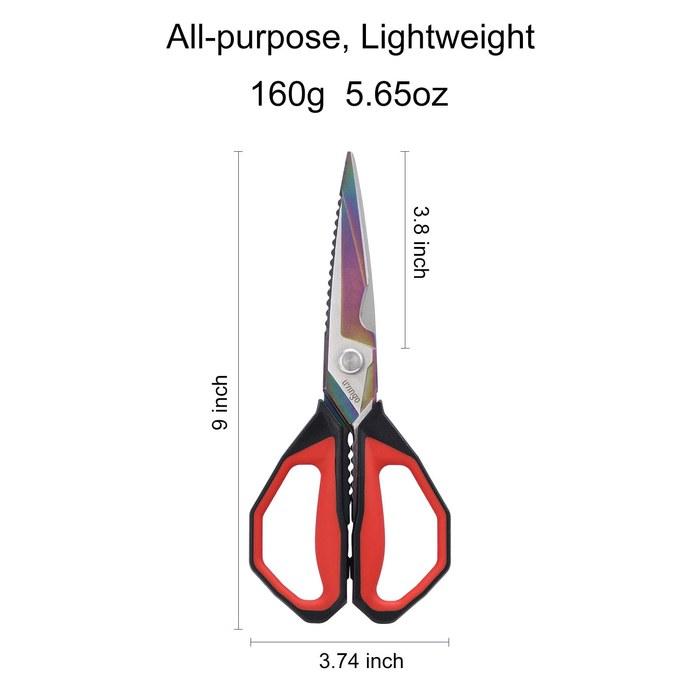 LIVINGO Kitchen Scissors 228mm Forged Stainless Steel Serrated Blade Soft Grip