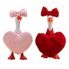 1 Set Valentine's Day Porch Goose Outfits Outdoor Garden Lawn Yard Goose Statue Velvet Bow Love Heart Costume Holiday Party Dress-up Clothing