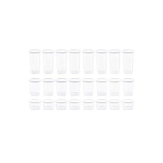 Čtvercový zásobní zásobník Sada 24 ks 8x550 ml 8x1200ml 8x1750 ml Úložný zásobník