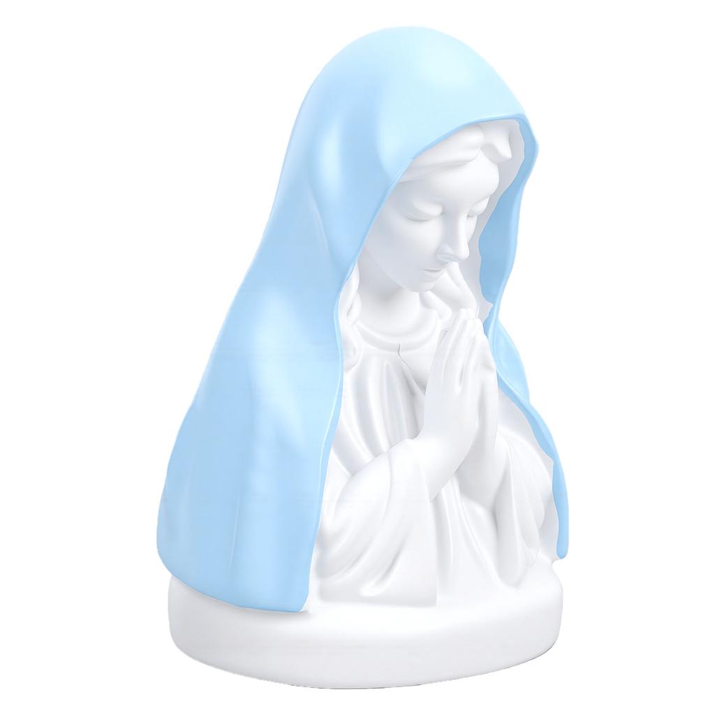 Virgin Mary Pray Night Light Resin Statue Desk Lamp for Bedside Table Bedroom Decoration