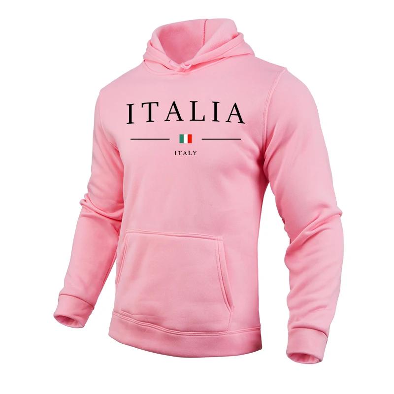 Italy Fashion Hoodies for Men High Quality Hooded Long Sleevd Sweatshirts All Season Daily Casual Sports Pullover Fitness Top
