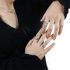 Exquisite Open Adjustable Copper Ring For Women Featuring Moonstone And Zircon Stone