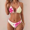 European & American Ins Style Sexy Three-Piece Strappy Print Bikini