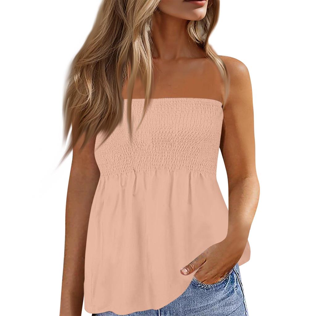 Tube Tops For Women,Cute Sexy Off Shoulder Print Sleeveless T-Shirt