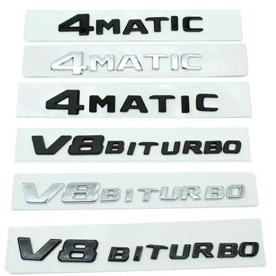 Insignia Adhesiva Emblema 3D ABS 4MATIC V8 BITURBO Guardabarros Lateral Trasero Maletero Para Mercedes Benz E63S W212 W221 W222 W204 W205