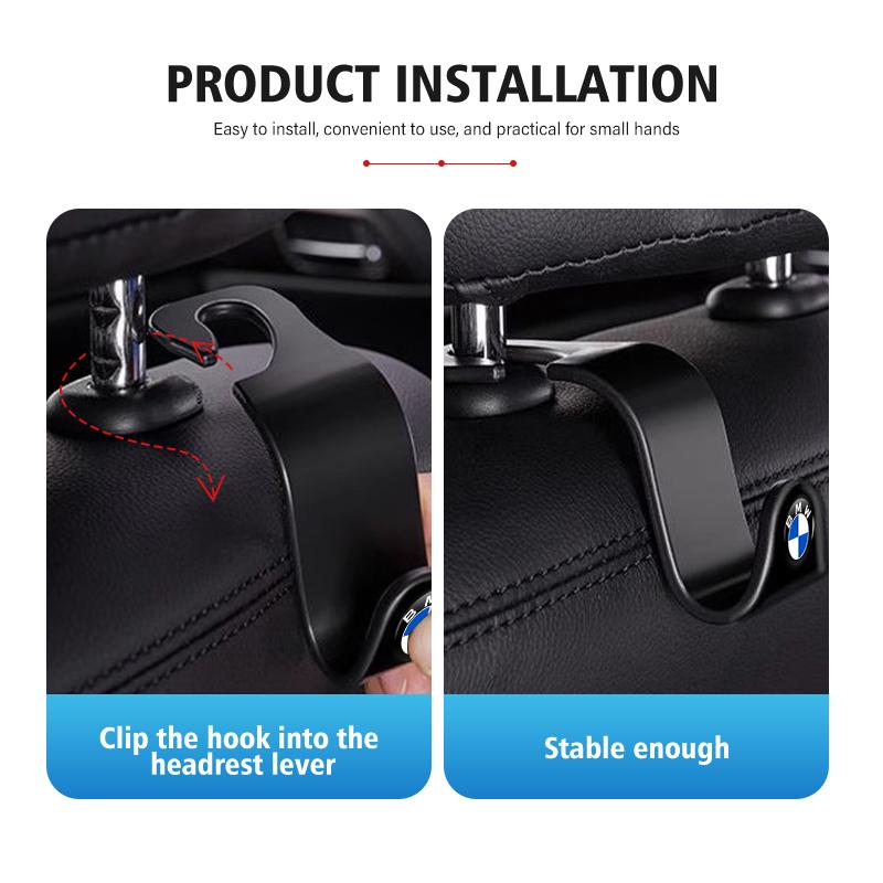 ADZW9 2/4pcs Car Rear Seat Hook Storage Hanger Organizer Accessories For BMW M Performance E36 E46 E60 E90 E91 E92 E93 F30 F20