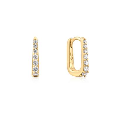 [Worn by Ailee and Ham Eun-jung] Oval Pave 925 Silver Hoop Ring Earrings E059-10G
