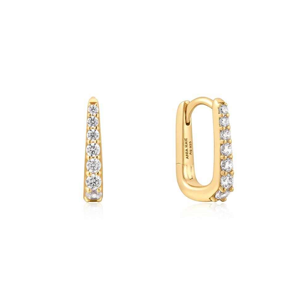 

[Worn by Ailee and Ham Eun-jung] Oval Pave 925 Silver Hoop Ring Earrings E059-10G