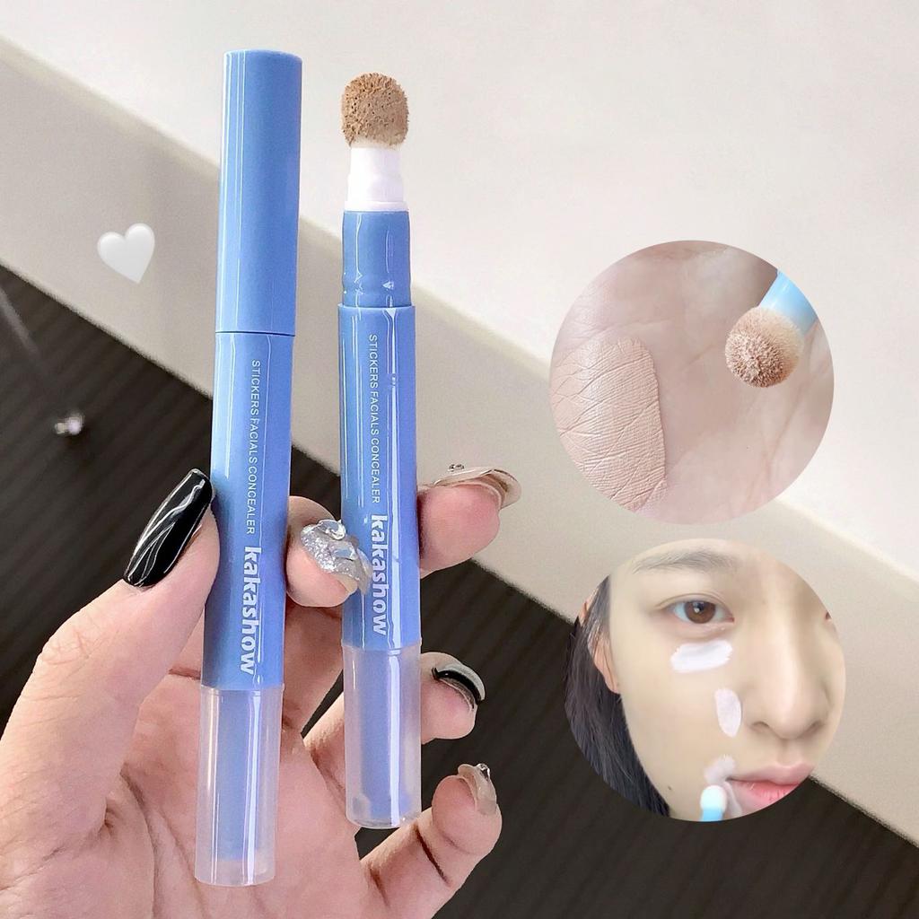 Facial Concealer Liquid Cover Dark Circles Freckles Acne Long Lasting Foundation Makeup Rotating Sponge Tip Applicator