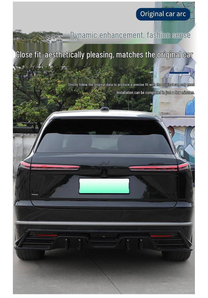 Compatible Black Letter Car Logo Modification for Nio L90 – Hood and Tail Emblem Sticker