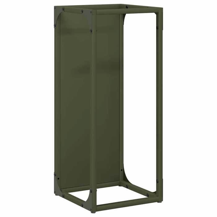 VidaXL Portant de bois chauffage vert olive 25x25x60 cm, support à bûches de cheminée, support à bûches, support à bûches 864262