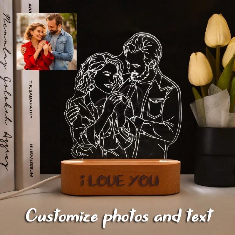 

Personalized 3D Photo Lamp Custom Photo&Text Custom Bedroom Wedding Anniversary Birthday 3D Night Light Gifts Dropshipping 1 color base