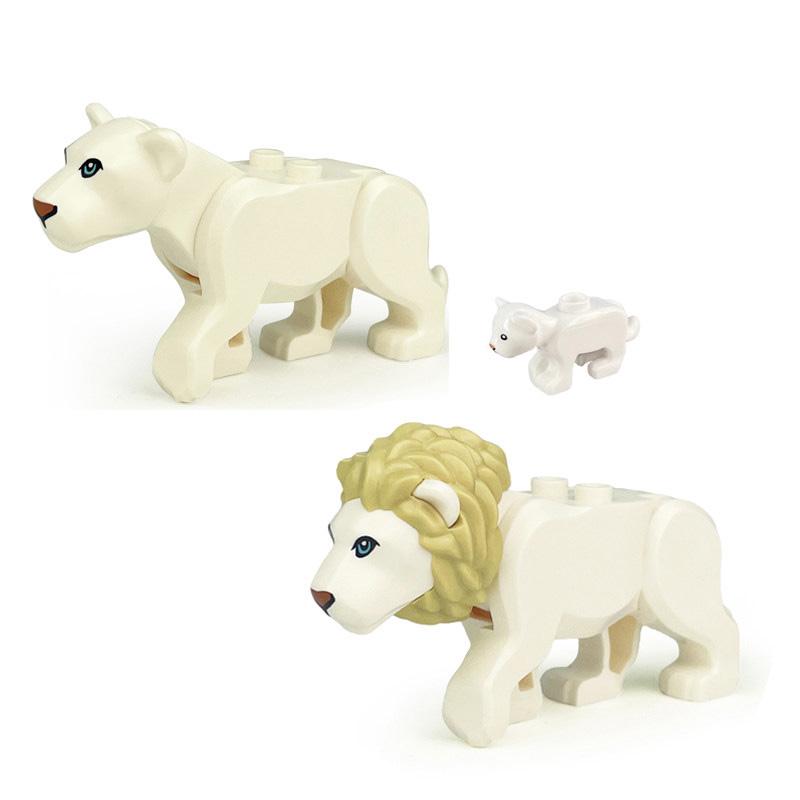 MOC Zwierzęta Zoo Klocki Słonie Tygrysy Słonie Małpy Łosie Niedźwiedzie Owce Wielbłąd Koń Krokodyl Lampart Mini Klocki DIY T11