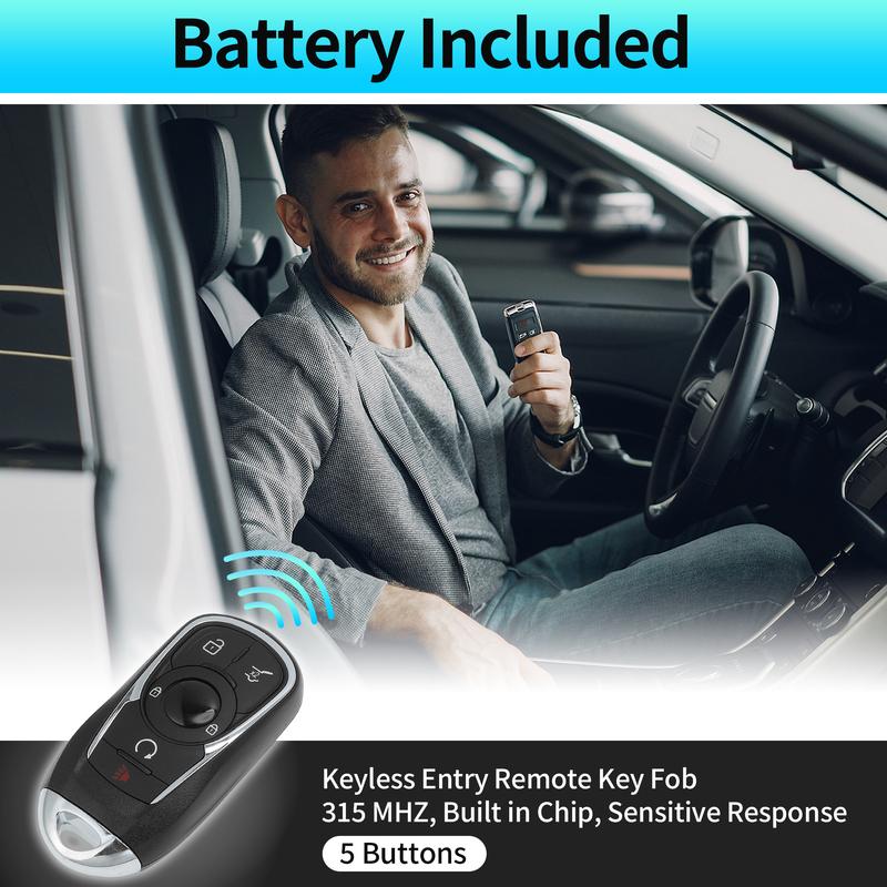 X Autohaux HYQ4AA 315 MHz Keyless Entry Remote Key Fob for Buick Envision 16- 5 Buttons