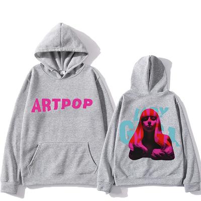 Bluza z kapturem Lady Gaga Druk dwustronny Wygodne estetyczne bluzy z kapturem Odzież gotycka Moletom Pulowery