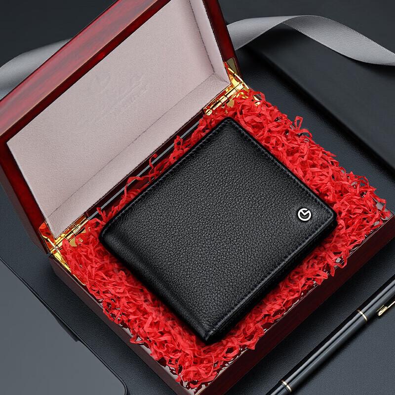 Мужской кожаный кошелек Goldlion с двумя сгибами, подарочный набор