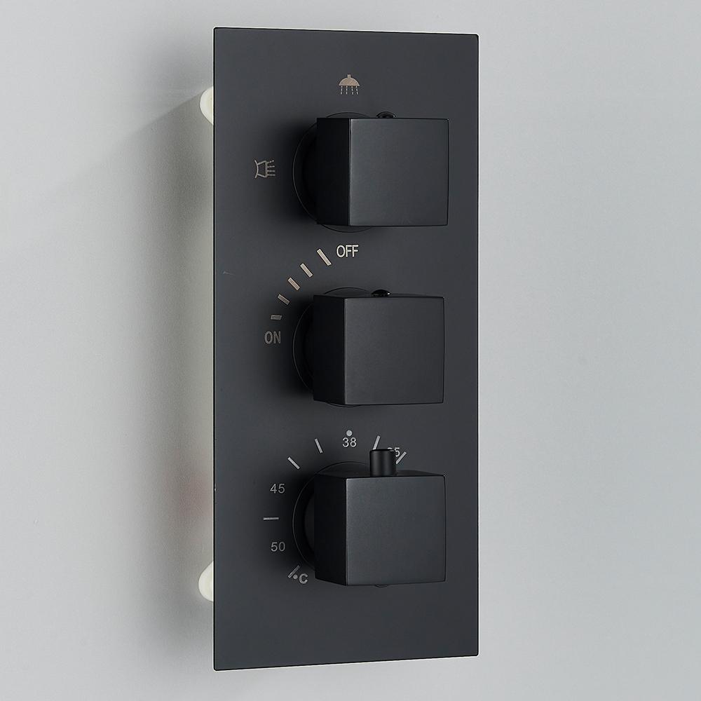 Brushed Gold Thermostatic Shower Mixer Valve Brass 3-ways Mixer Valve Thermostate Control Valve Wall Concealed Shower Valve