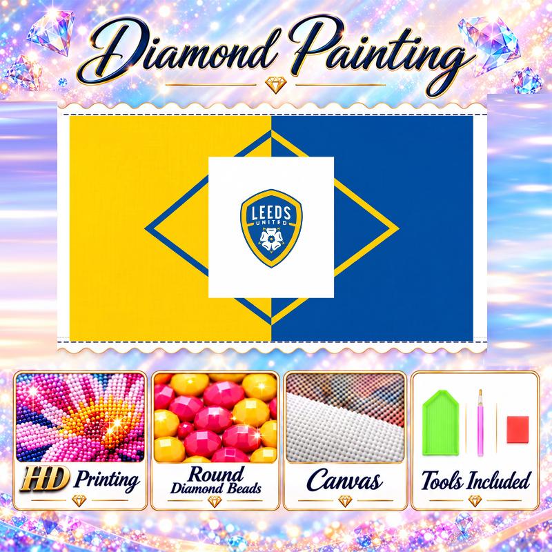 Leeds United 5D Diamond Painting Kit DIY Full Drill Diamond Art Home Wall Decor