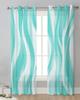 Abstract Gradient Line Color Block Twisted Green Sheer Curtains for Living Room Window Curtains Kitchen Tulle Voile Curtains