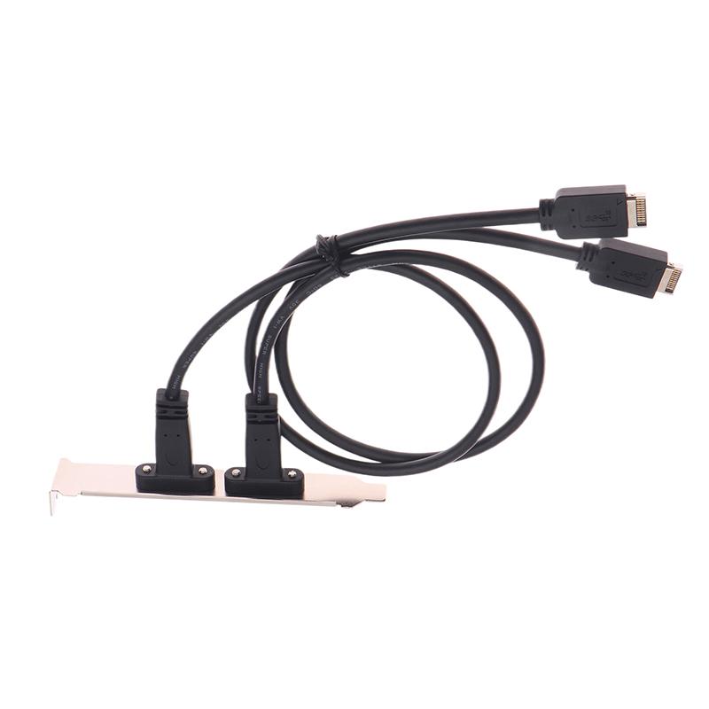 50Cm Usb 3.2 Front Panel Header Type-E To Usb-C Type C Female Connector Extension Wire Cable Type-E Baffle Cable