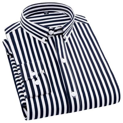 Herren Hemd Herren Business Casual Streifen Button-Down Hemden Markenkleidung Slim Fit Langarm Camisa Masculina M-5XL NS5561