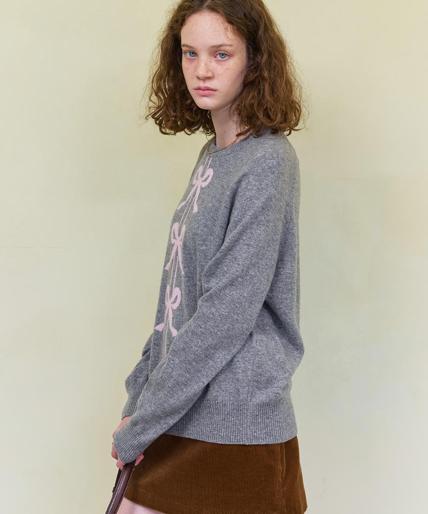 Dyuidyui Three Ribbon Knit_Gray