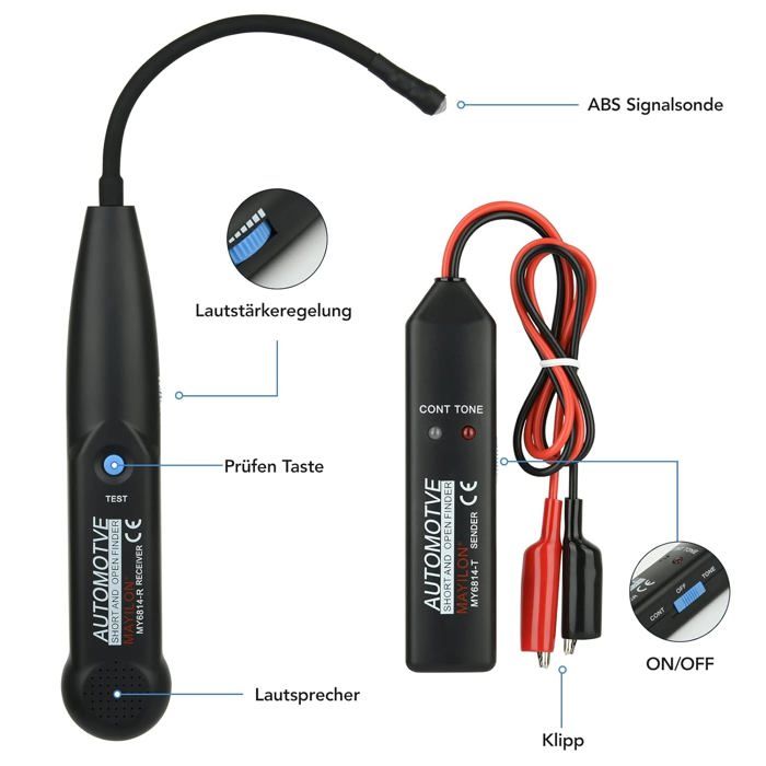 AIMOONSA Traceur de câbles détecteur multifonction émetteur+récepteur sans fil