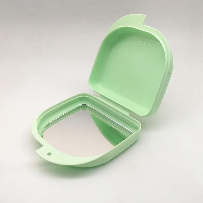 1/5 Pcs Denture Tray Box With Mirror Dental Retainer Box Case Plastic Teeth Container Denture Box False Teeth Protective Case